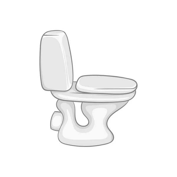 WC Bowl pictogram, zwart monochroom stijl — Stockvector