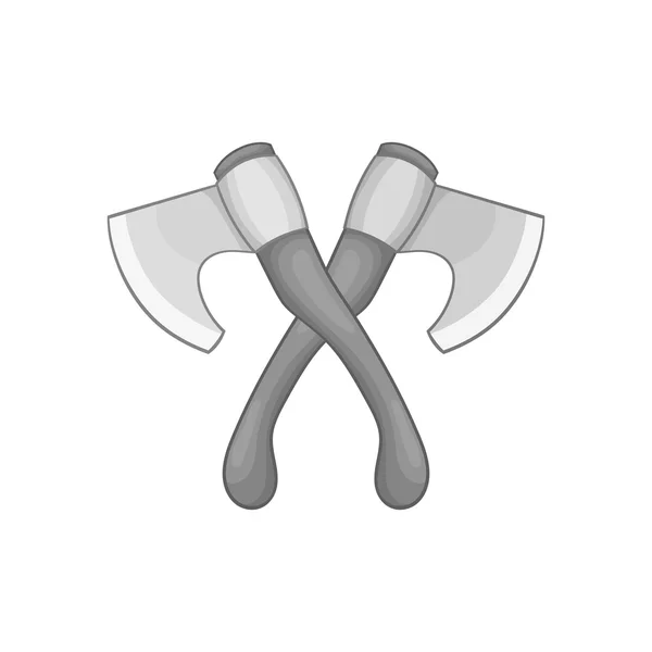 Two axes icon, black monochrome style — Stock Vector