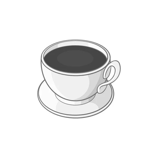 Icono de taza de café, negro estilo monocromo — Vector de stock