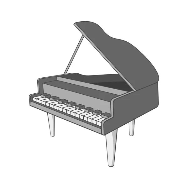 Ícone de piano, estilo monocromático preto — Vetor de Stock