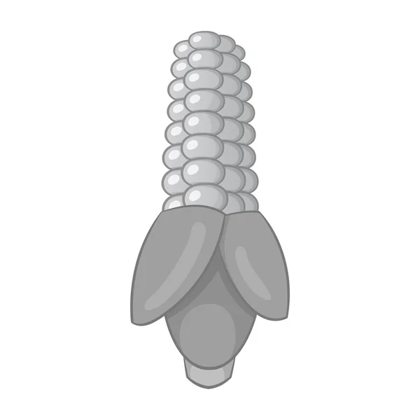 Corn icon, zwart monochroom stijl — Stockvector