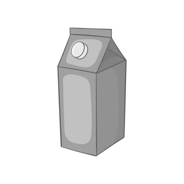 Icono de caja de leche, estilo monocromo negro — Vector de stock