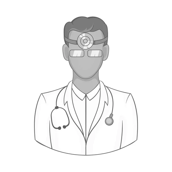 Doctor icon, black monochrome style — Stock Vector