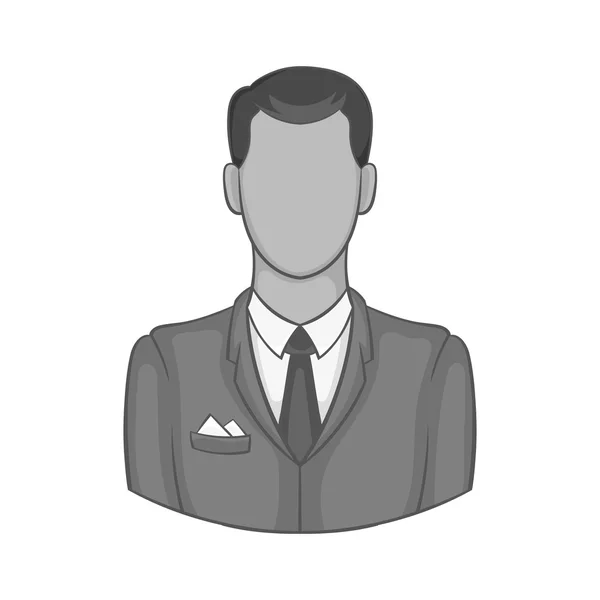 Icono hombre de negocios, negro estilo monocromo — Vector de stock