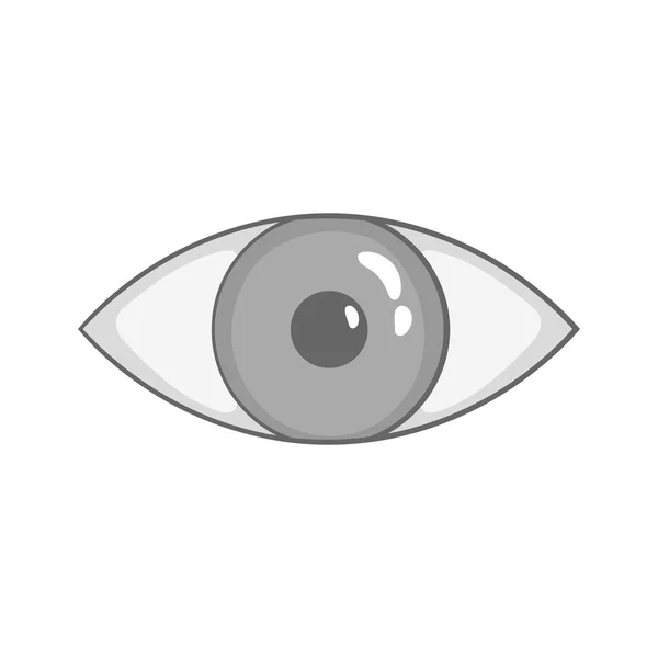 目のアイコン, ブラックモノクロスタイル — ストックベクタ