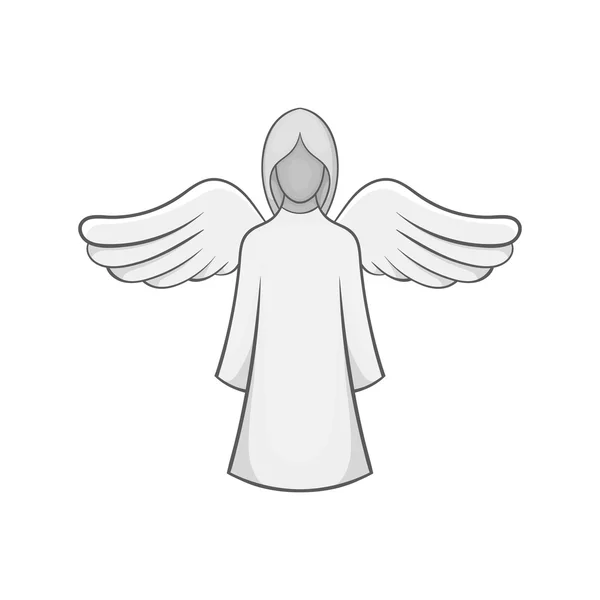 Icono de ángel, negro estilo monocromo — Vector de stock