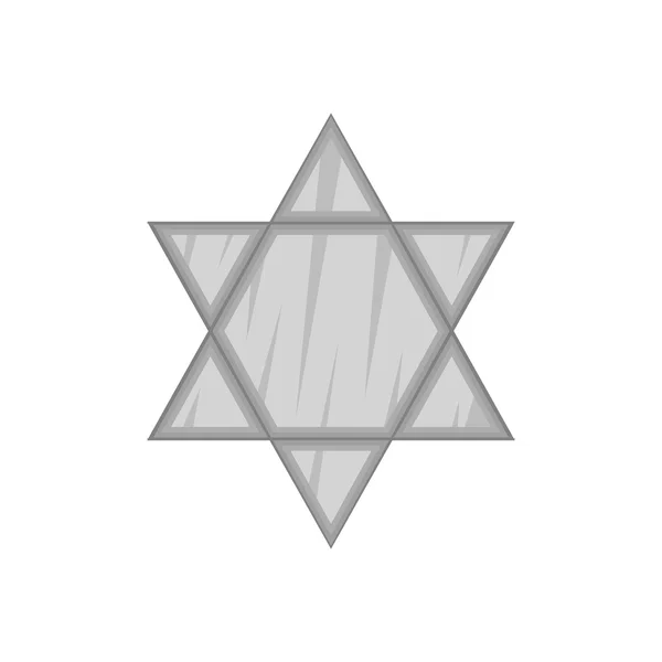 Star Of David icona, nero in stile monocromatico — Vettoriale Stock