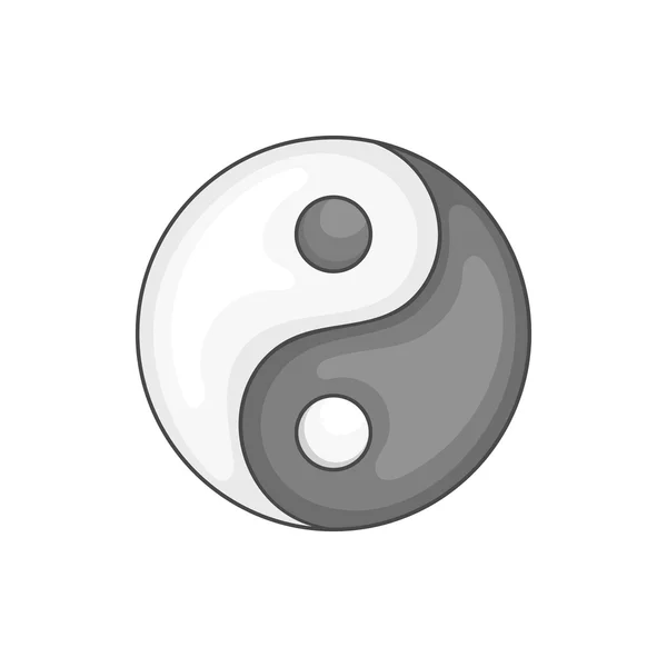 Yin Yang icon, black monochrome style — Wektor stockowy