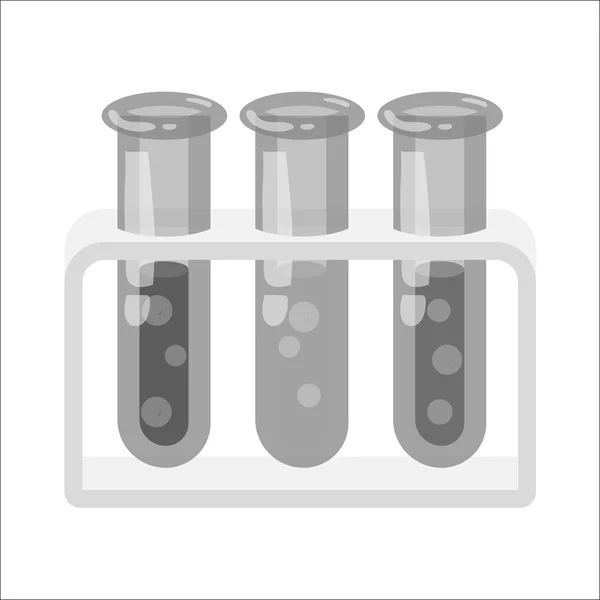 Kimyasal test tüpü simgesi, siyah monokrom tarzı — Stok Vektör