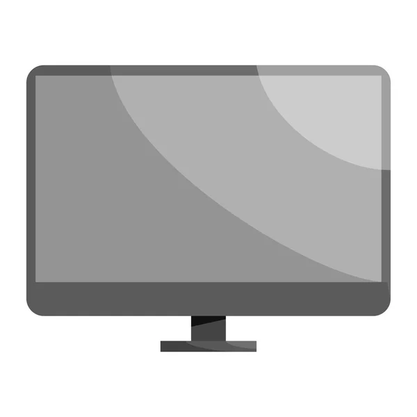 Monitor-Ikone, schwarzer monochromer Stil — Stockvektor