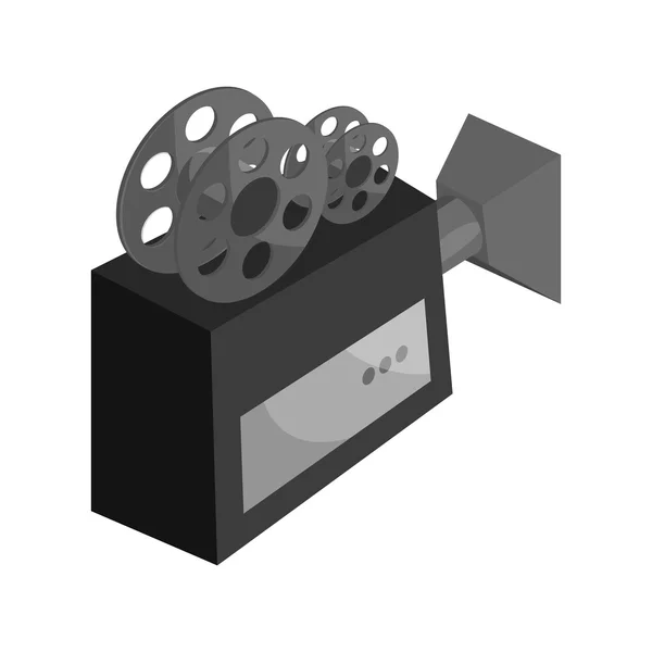 Иконка видеокамеры, черный монохромный стиль — стоковый вектор