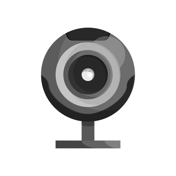 Webcam pictogram, zwart-monochrome stijl — Stockvector
