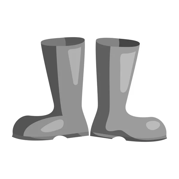 Two rubber boots icon, black monochrome style — Stock Vector