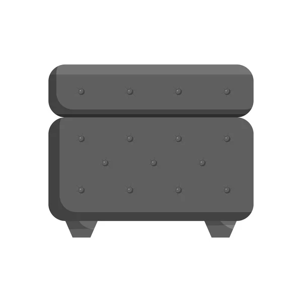 Gewatteerde kruk pictogram, zwart-monochrome stijl — Stockvector