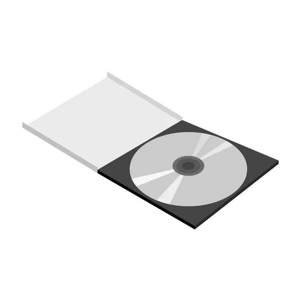 CD en el icono de la caja, negro estilo monocromo — Archivo Imágenes Vectoriales