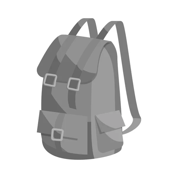 Icono de la mochila de caza, estilo monocromo negro — Archivo Imágenes Vectoriales