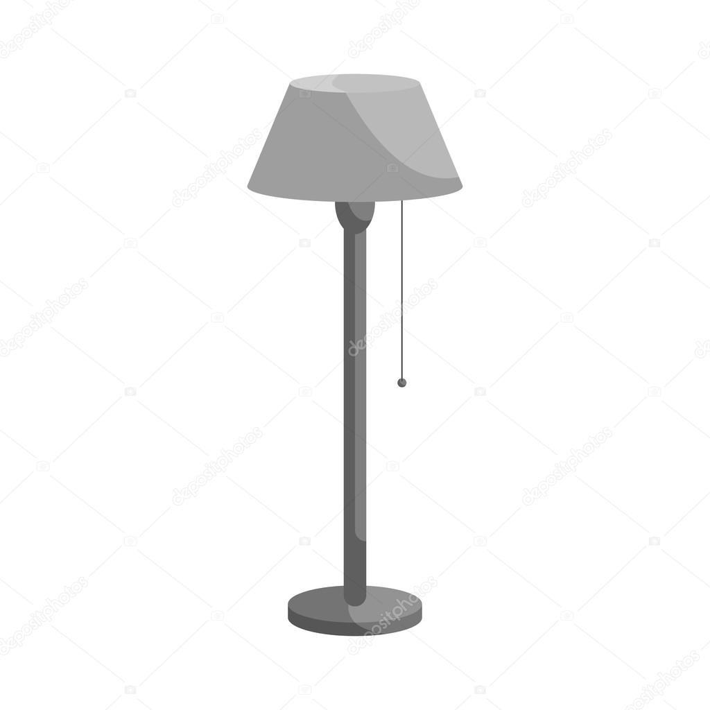 Long Floor Lamp Icon Black Monochrome Style Stock Vector Long Floor Lamp Icon Black Monochrome Style Stock Vector