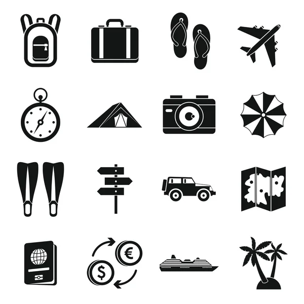 旅行图标集，简单的样式 — 图库矢量图片