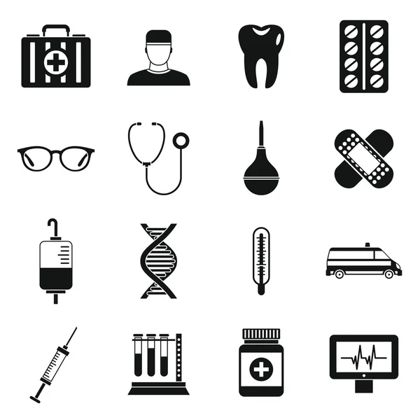 Ιατρική εικόνες set, απλό στυλ — Διανυσματικό Αρχείο