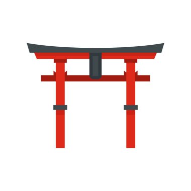 Japonya kapısı simgesi, düz stil