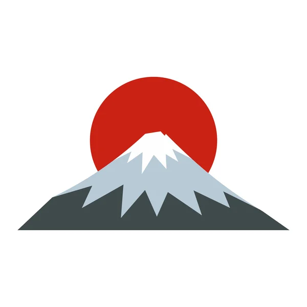 Posvátná hora Fudži, Japonsko ikonu plochý — Stockový vektor