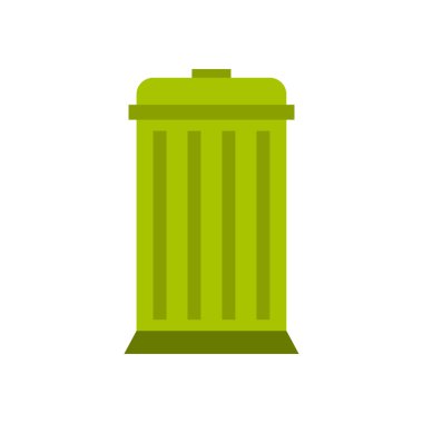 Çevre çöp kovası simgesi, düz stil