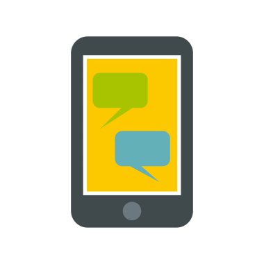 Telefon simgesini, düz stil konuşma balonu