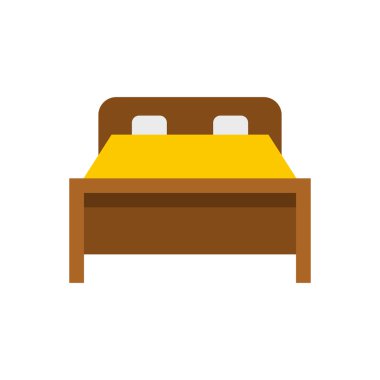 Yatak simgesi, düz stil