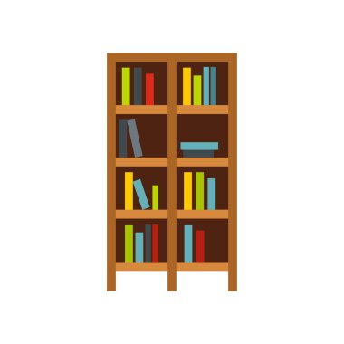 Kitap simgesi, düz stil raf