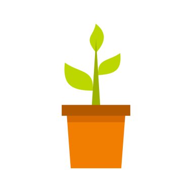 Kil pot simgesinde, düz stil bitki