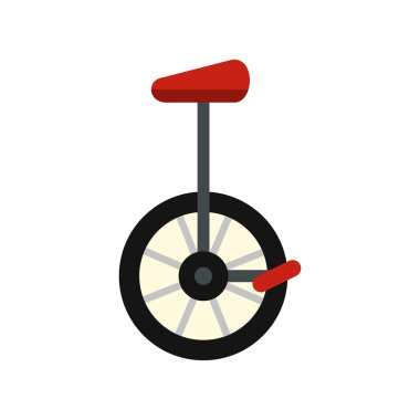 Tek tekerlekli sirk bisikletine simgesi, düz stil