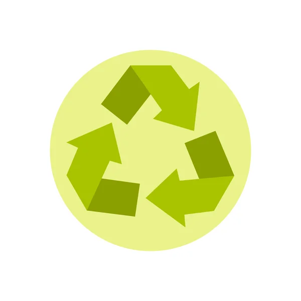 Recycling pictogram, vlakke stijl — Stockvector