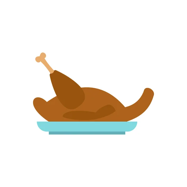 Icono de pollo frito, estilo plano — Vector de stock