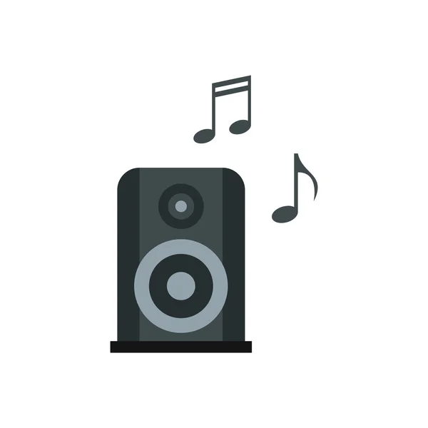 Portable music speacker icon, flat style — Stock Vector