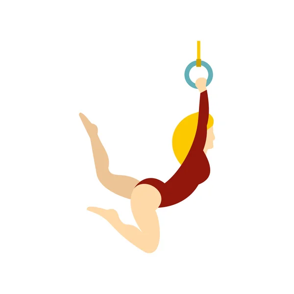 Icono de gimnasta, estilo plano — Vector de stock