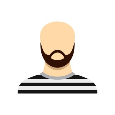 Bir sakal simgesi, düz stil mahkumla