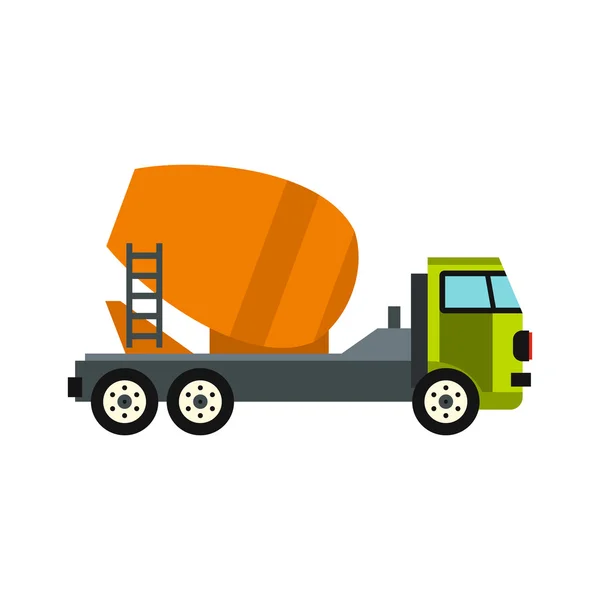 Icône de mélangeur de camion, style plat — Image vectorielle