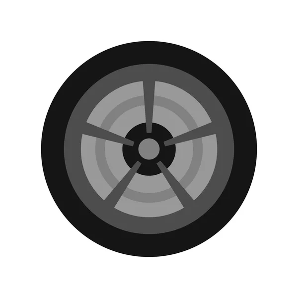 Bil hjul ikon, platt stil — Stock vektor
