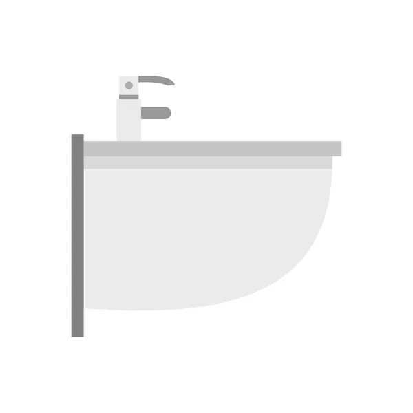 Sink with tap icon, flat style — Stock Vector