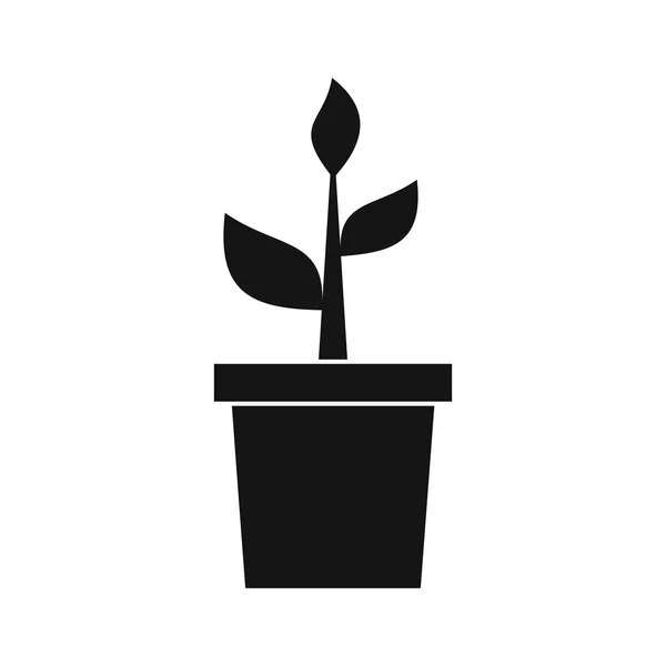 Planta em ícone pote de barro, estilo simples — Vetor de Stock