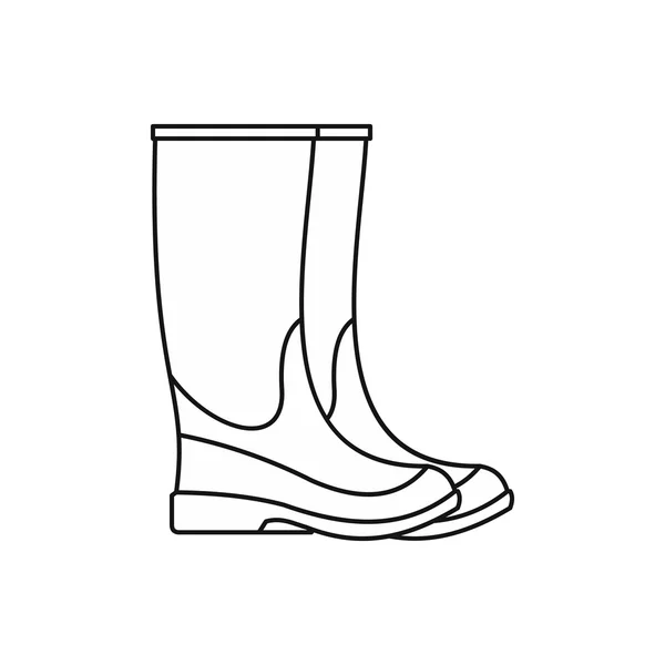 Rubber boots icon, outline style — Stock Vector