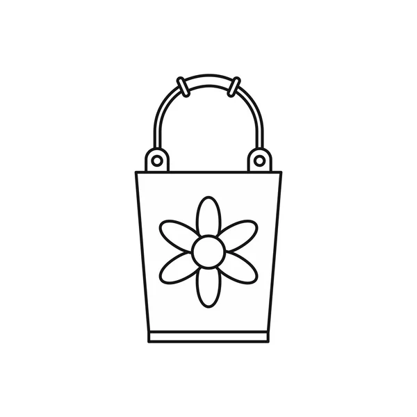 Garteneimer-Symbol, Umriss-Stil — Stockvektor