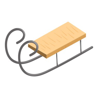 Ahşap kızak simgesi, karikatür tarzı