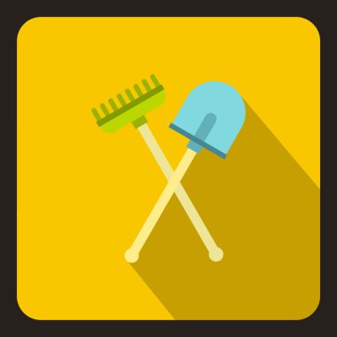 İtiş ve dirgen simgesi, düz stil