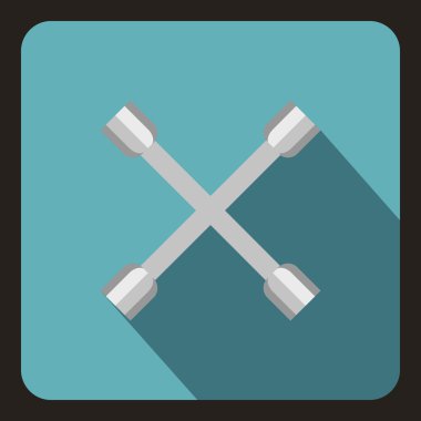 Tekerlek İngiliz anahtarı simgesi tarzı düz