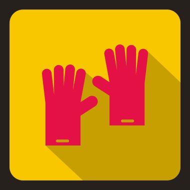 Kırmızı lastik eldiven simgesi, düz stil