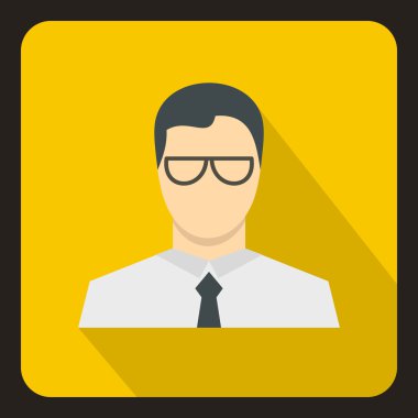 İşadamı simgesi, düz stil