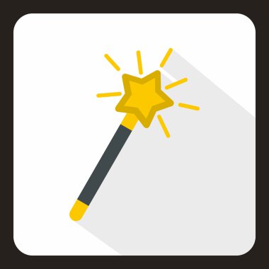 Sihirli değnek simgesi, düz stil