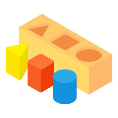 Farklı oyuncak blok simgesi, karikatür tarzı