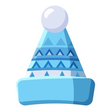 Mens kış şapka simgesi, karikatür tarzı